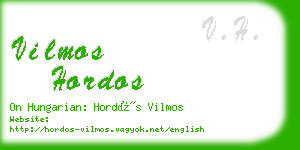 vilmos hordos business card